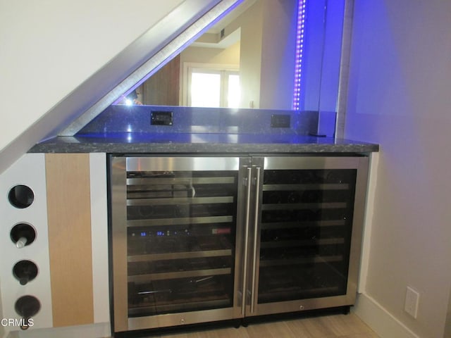 bar with wine cooler