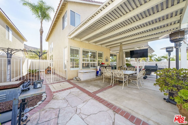 view of patio / terrace with a grill