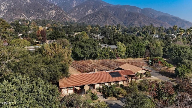 bird's eye view featuring a mountain view