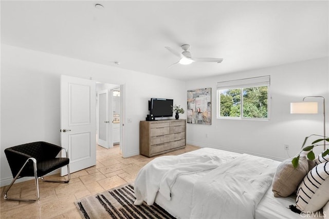 bedroom with ceiling fan