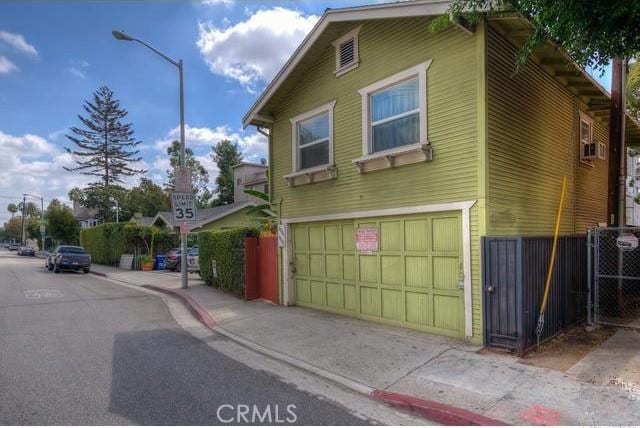 exterior space featuring a garage