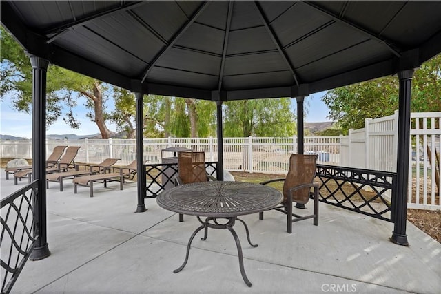 view of patio / terrace with a gazebo