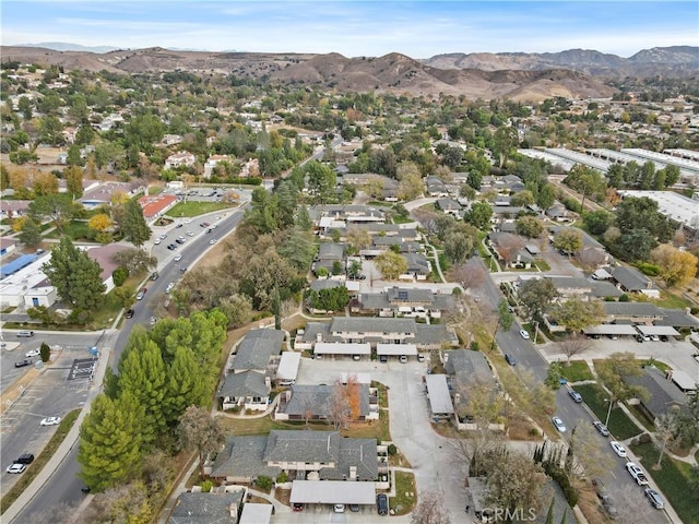 aerial view featuring a mountain view