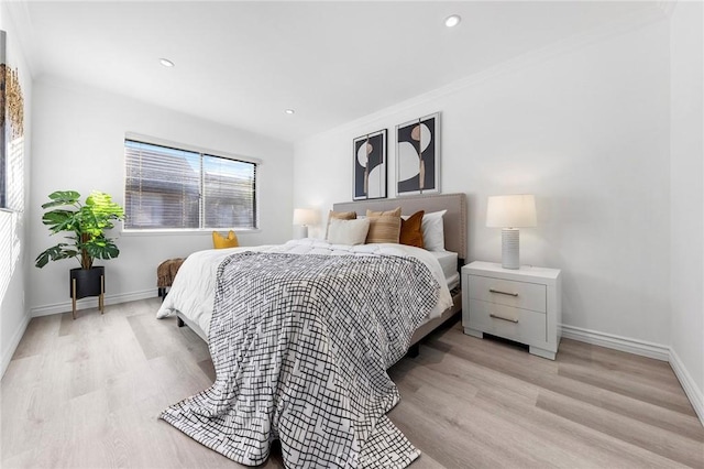 bedroom featuring light hardwood / wood-style flooring