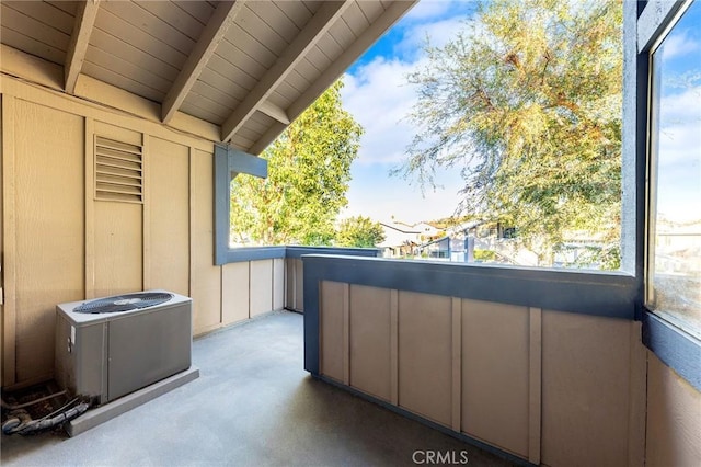 balcony featuring central AC