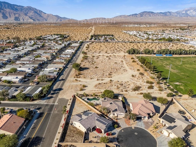 drone / aerial view with a mountain view