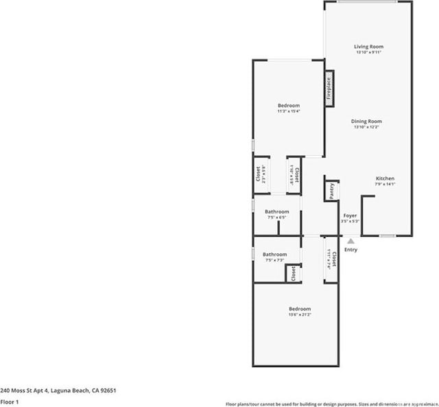 240 Moss St Unit 4, Laguna Beach, CA 92651 - home floor plan