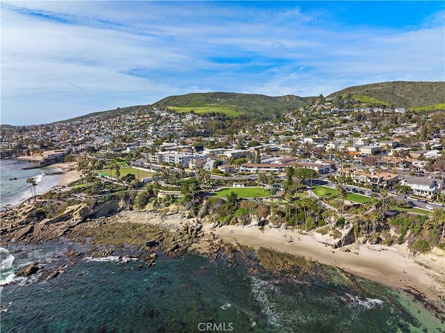 240 Moss St Unit 4, Laguna Beach, CA 92651 - aerial overview of property's location with nearby suburban area and a water and mountain view
