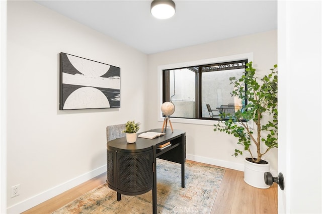 office featuring hardwood / wood-style flooring