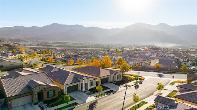 aerial view featuring a mountain view