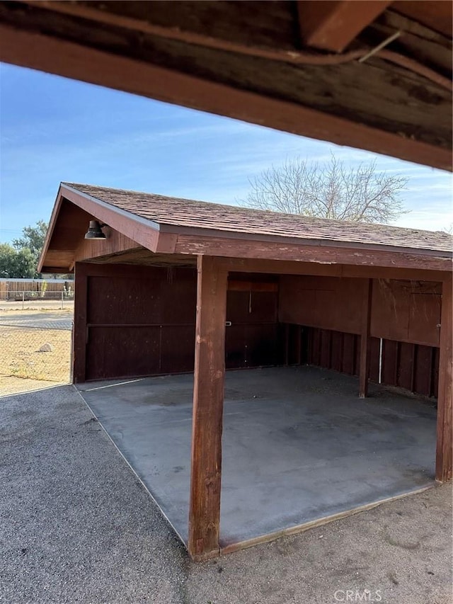 view of garage