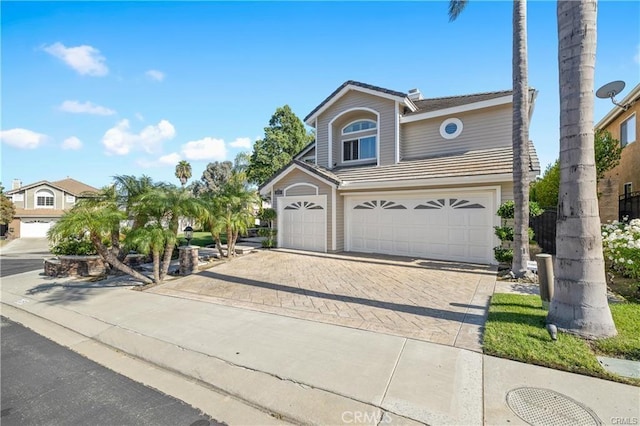 view of property with a garage