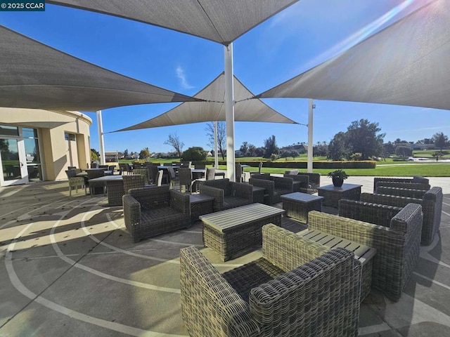 view of patio featuring outdoor lounge area