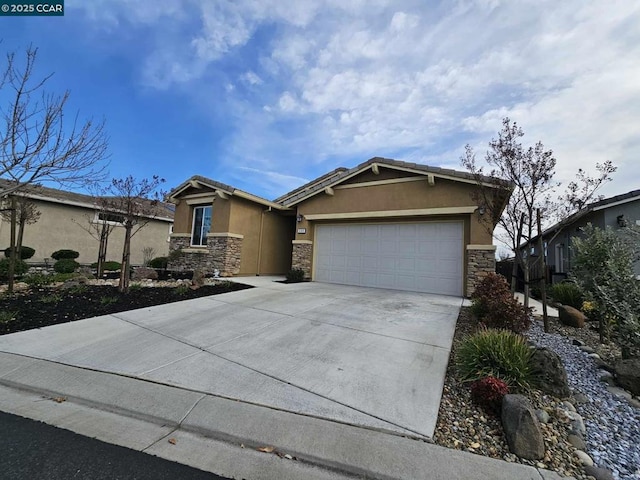 single story home featuring a garage