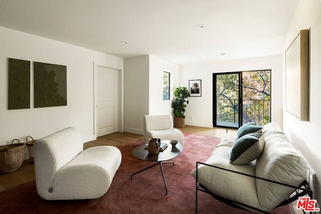 living room featuring hardwood / wood-style flooring