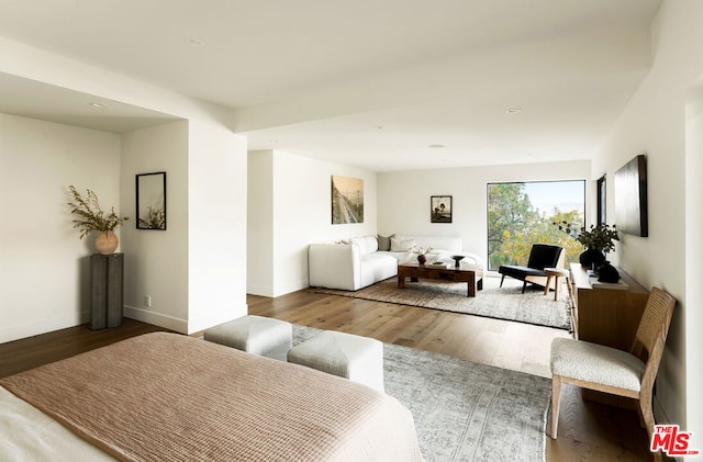 living room with wood-type flooring