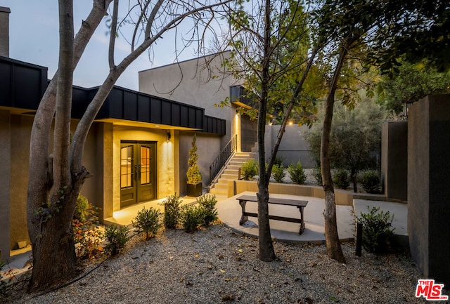 exterior space with french doors