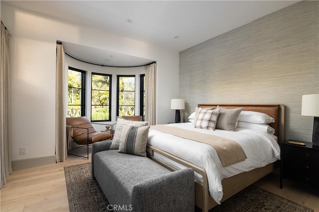 bedroom featuring light hardwood / wood-style floors