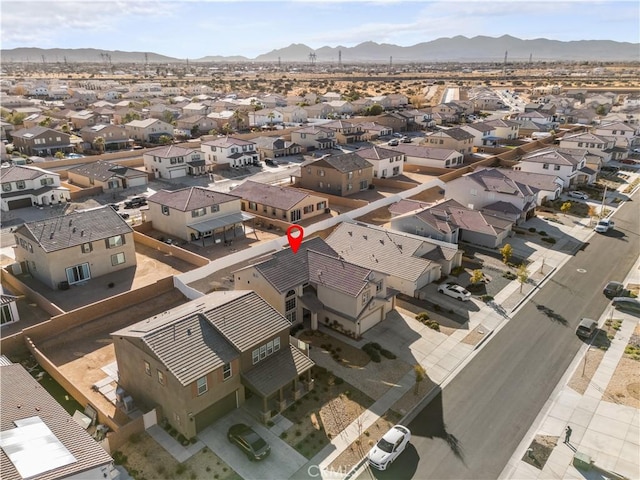 bird's eye view featuring a mountain view