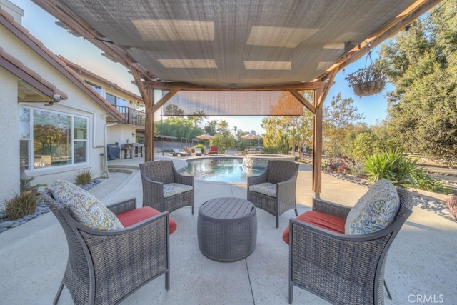 view of patio / terrace featuring an outdoor living space