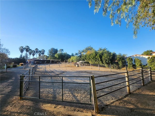 exterior space with a rural view