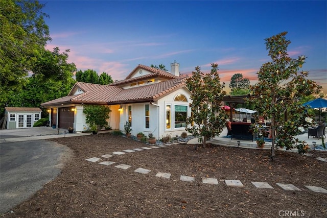 view of front of house featuring a garage