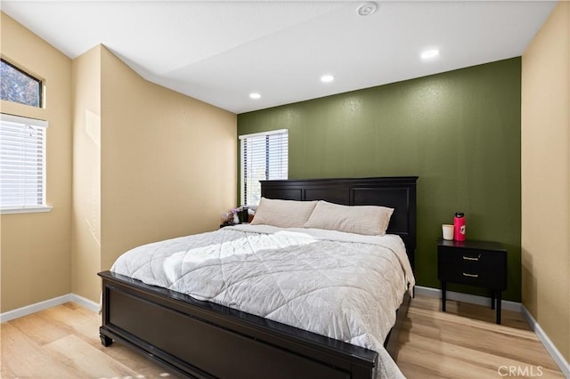 bedroom featuring light wood-type flooring