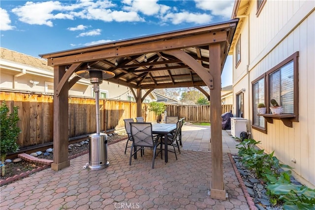 view of patio / terrace with a gazebo