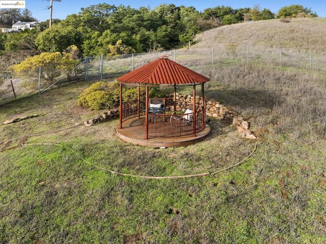 view of yard featuring a gazebo