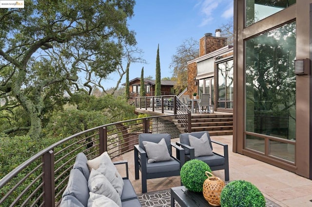 balcony featuring an outdoor hangout area