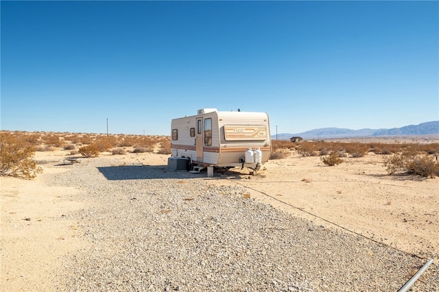 exterior space with a mountain view