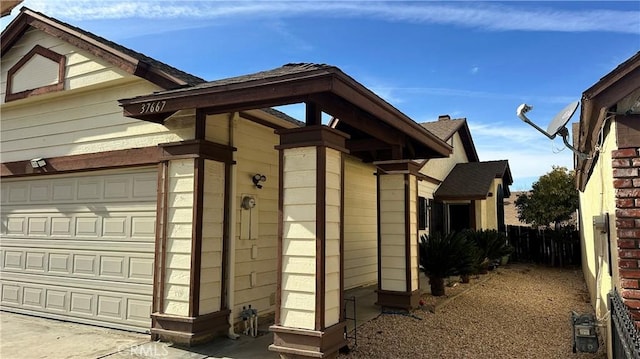 view of home's exterior featuring a garage