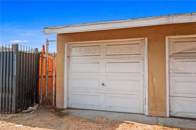 view of garage