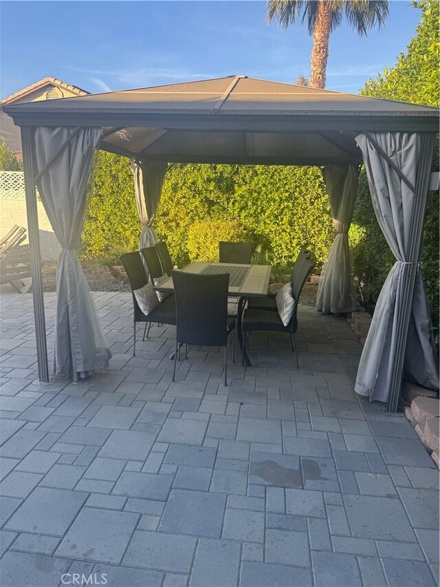 view of patio / terrace with a gazebo