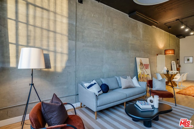 living room featuring hardwood / wood-style flooring