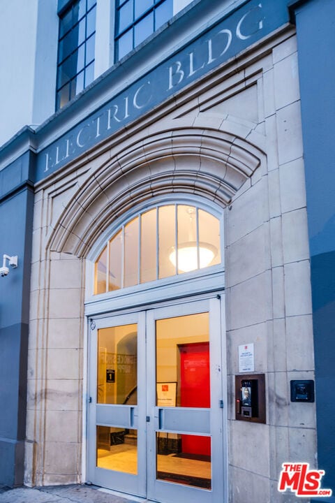 property entrance with french doors