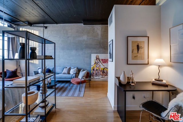 hallway featuring light wood-type flooring