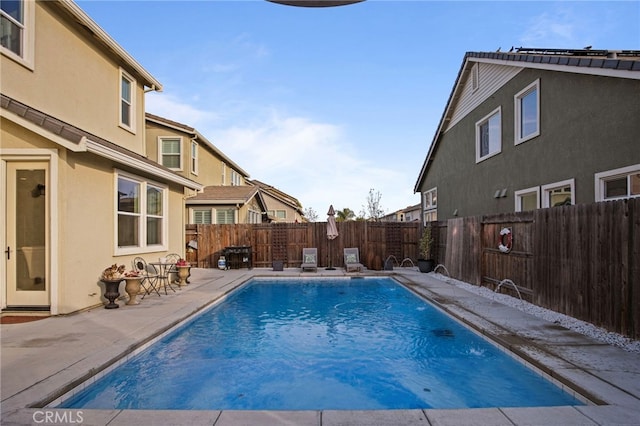 view of pool featuring pool water feature