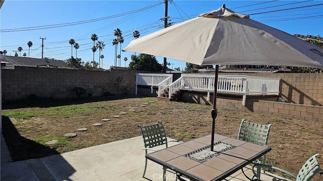 view of patio with a deck