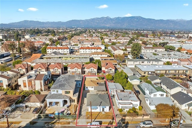 drone / aerial view with a mountain view