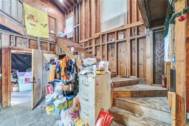 misc room featuring vaulted ceiling