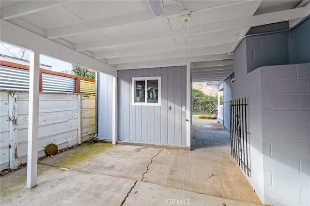 view of garage