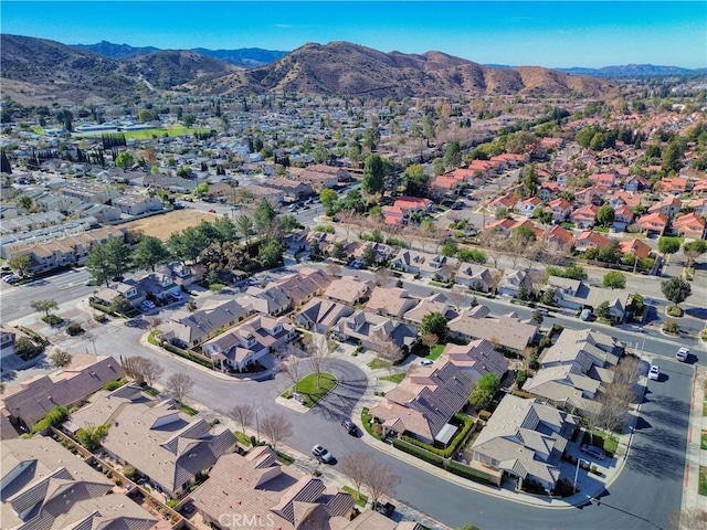 aerial view featuring a mountain view