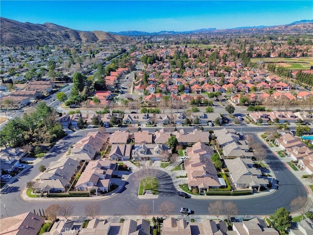 bird's eye view with a mountain view