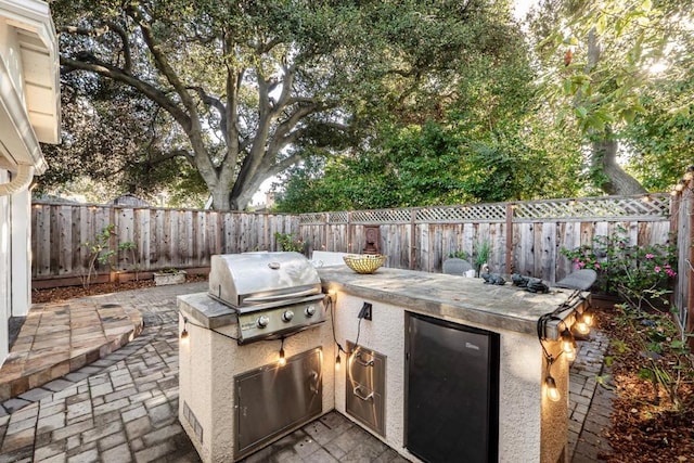 view of patio with area for grilling