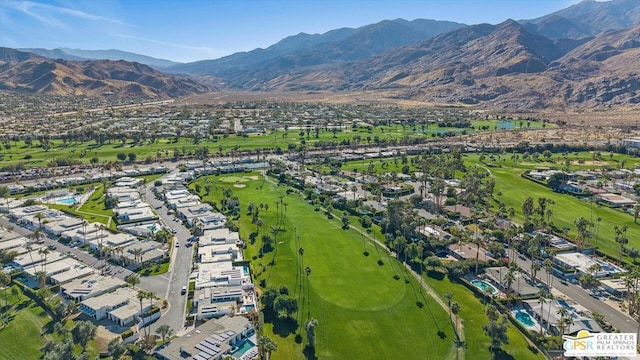 aerial view with a mountain view