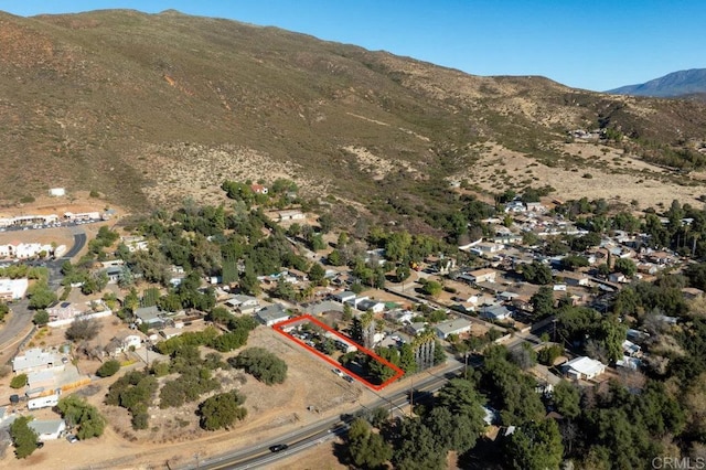 bird's eye view with a mountain view