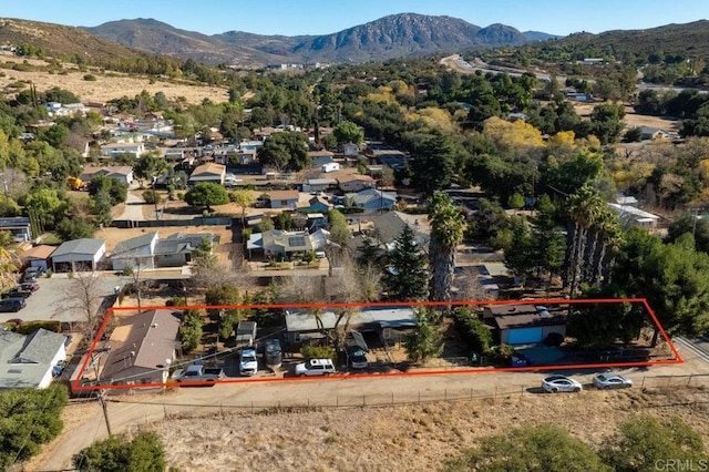 bird's eye view featuring a mountain view