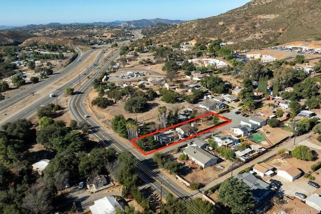 bird's eye view featuring a mountain view