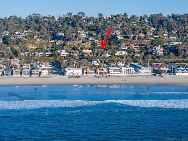 water view featuring a view of the beach